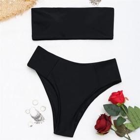 img 2 attached to Купальный купальник без бретелек ZAFUL Bandeau