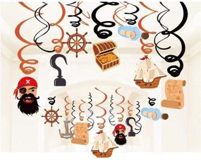 img 1 attached to ⚓ Pirates of The Caribbean Party Supplies: 30Ct Pirate Hanging Swirl Decorations - Ideal Birthday Theme Decor for Boy Girl Baby Showers and 1st Bday Favors