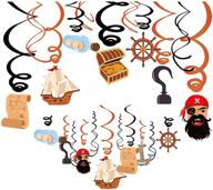 ⚓ pirates of the caribbean party supplies: 30ct pirate hanging swirl decorations - ideal birthday theme decor for boy girl baby showers and 1st bday favors logo