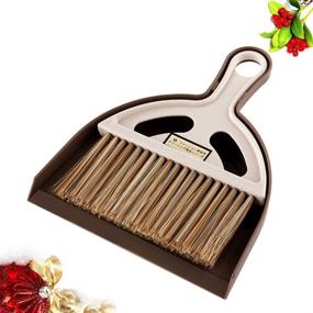 img 2 attached to 🧹 LIOOBO Mini Hand Broom Dustpan Set for Effective Keyboard Cleaning in Home and Office (White)