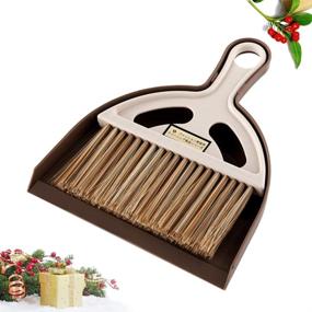 img 3 attached to 🧹 LIOOBO Mini Hand Broom Dustpan Set for Effective Keyboard Cleaning in Home and Office (White)