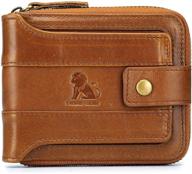 👜 premium genuine leather bullcaptain wallet with ample card slots and id compartment logo