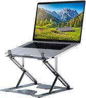 🖥️ foldable portable laptop stand for desk | adjustable height, ergonomic aluminum laptop riser stand | home office accessories compatible with 11-17.3" laptops logo