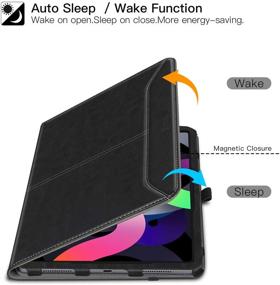 img 3 attached to 📱 ZtotopCase iPad Air 4 10.9 Premium Leather Business Case - Auto Sleep/Wake, Multiple Angle, 2020 Black