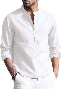 img 4 attached to 👕 Casual Cotton Button Henleys for Men - HwiLegend Shirts