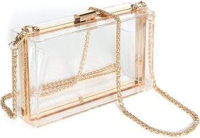 img 4 attached to 👛 WJCD Женская прозрачная сумочка: клатч из акрила с съемным золотым цепочным ремнем - идеально подходит для ношения на плече или в руке