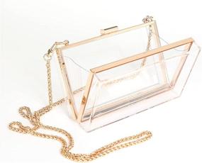 img 2 attached to 👛 WJCD Женская прозрачная сумочка: клатч из акрила с съемным золотым цепочным ремнем - идеально подходит для ношения на плече или в руке