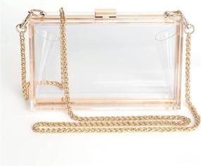 img 3 attached to 👛 WJCD Женская прозрачная сумочка: клатч из акрила с съемным золотым цепочным ремнем - идеально подходит для ношения на плече или в руке