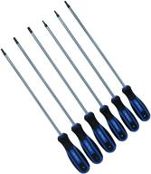 6pc set of extra long torx star screwdrivers t10 - t30, total length 260mm logo