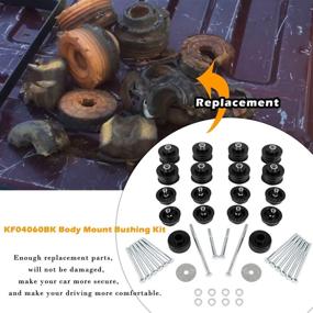 img 2 attached to 🔧 Black Polyurethane Body Mount Bushing Kit for 2008-2016 Ford F250 F350 Super Duty 2WD 4WD - Includes 60PCS of Steel Sleeves & Hardware