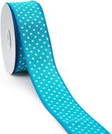 🎀 turquoise/white polka dots wired ribbon - perfect for home decor, gift wrapping, and diy crafts! logo