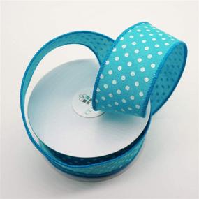 img 2 attached to 🎀 Turquoise/White Polka Dots Wired Ribbon - Perfect for Home Decor, Gift Wrapping, and DIY Crafts!