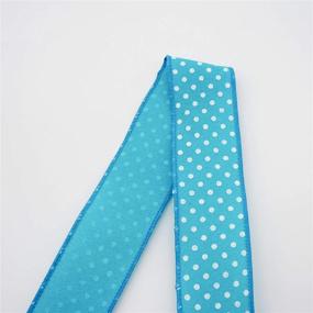 img 1 attached to 🎀 Turquoise/White Polka Dots Wired Ribbon - Perfect for Home Decor, Gift Wrapping, and DIY Crafts!