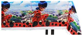 img 1 attached to 🐞 Животворящий пластиковый покрывало на день рождения "Lively Ladybug": 42" х 70" - Яркое и удобное украшение для вечеринки