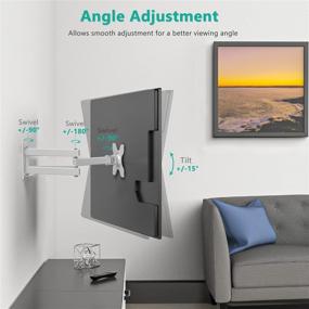 img 2 attached to 📺 WALI TV Wall Mount Articulating LCD Monitor Full Motion 15 inch Extension Arm Tilt Swivel for 13-30 inch LED TV Flat Panel Screen with VESA up to 100x100mm (1330LM-W), White - Enhanced SEO