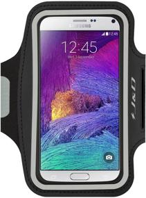 img 4 attached to 📱 J&D Armband for Samsung Galaxy Note 4: Perfect Sports Armband with Key Holder Slot and Earphone Connection, Black