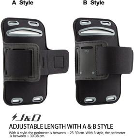 img 1 attached to 📱 J&D Armband for Samsung Galaxy Note 4: Perfect Sports Armband with Key Holder Slot and Earphone Connection, Black