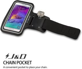 img 2 attached to 📱 J&D Armband for Samsung Galaxy Note 4: Perfect Sports Armband with Key Holder Slot and Earphone Connection, Black