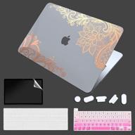 🌸 sdh 13-inch case 2020 edition for macbook pro: a2338 m1 a2289 a2251 a2159 a1989 a1706 a1708 - 4-in-1 kit with touch screen and id model, transparent rose gold lace 2 logo