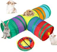 🐇 bwogue bunny tunnels & tubes collapsible 3 way hideout: fun activity toys for dwarf rabbits, guinea pigs, and kitties! логотип