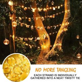 img 1 attached to 17 ft 50 LED Photo Clips String Light Fairy Lights with Clips - 8 Modes Battery/USB Powered String Lights for Bedroom Patio Halloween Christmas Party Wedding Wall Decor