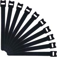 🔗 attmu 100 pcs reusable fastening cable ties: secure and organize cords with black microfiber cloth 6-inch hook and loop cord ties logo