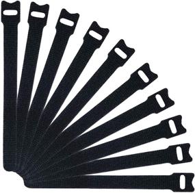 img 4 attached to 🔗 Attmu 100 PCS Reusable Fastening Cable Ties: Secure and Organize Cords with Black Microfiber Cloth 6-Inch Hook and Loop Cord Ties