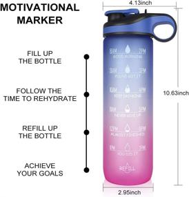 img 3 attached to 💧 Opard 32oz Motivational Water Bottle with Straw & Time Marker: Stay Hydrated on the Go with Two Drinking Methods