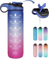 💧 opard 32oz motivational water bottle with straw & time marker: stay hydrated on the go with two drinking methods логотип