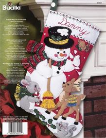 img 4 attached to 🎅 Bucilla Snowman & Friends Felt Applique Kit for Festive Decoration