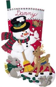 img 3 attached to 🎅 Bucilla Snowman & Friends Felt Applique Kit for Festive Decoration