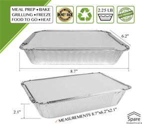 img 1 attached to 🍱 55-Pack Aluminum Foil Containers with Lids - Take Out Containers - Disposable Pans for Freezer Meals (2.25 LB)