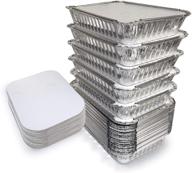 🍱 55-pack aluminum foil containers with lids - take out containers - disposable pans for freezer meals (2.25 lb) logo