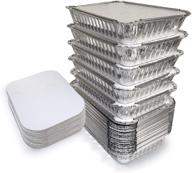 🍱 55-pack aluminum foil containers with lids - take out containers - disposable pans for freezer meals (2.25 lb) логотип