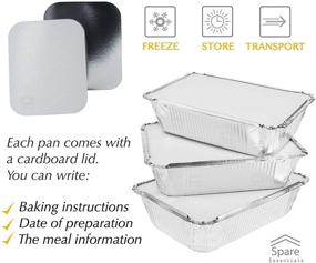 img 2 attached to 🍱 55-Pack Aluminum Foil Containers with Lids - Take Out Containers - Disposable Pans for Freezer Meals (2.25 LB)