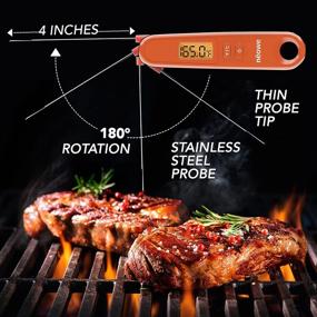 img 3 attached to 🌡️ NEOWE Instant Read Meat Thermometer: Stainless Steel Probe, Backlight LCD Display, and Magnet