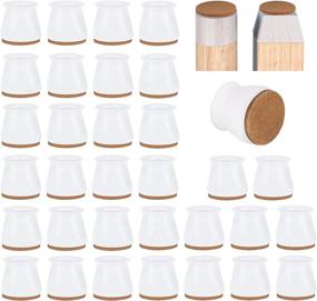 img 4 attached to 🪑 TOGAVE Silicone Chair Leg Covers: 32 Pcs, Hardwood Floor Protection, Scratch-Prevention & Noise Reduction Caps, Translucent Design