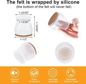 img 1 attached to 🪑 TOGAVE Silicone Chair Leg Covers: 32 Pcs, Hardwood Floor Protection, Scratch-Prevention & Noise Reduction Caps, Translucent Design