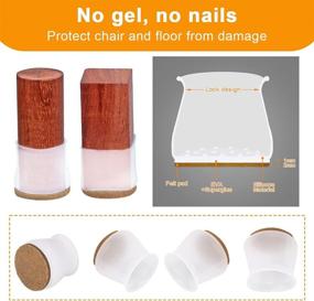 img 2 attached to 🪑 TOGAVE Silicone Chair Leg Covers: 32 Pcs, Hardwood Floor Protection, Scratch-Prevention & Noise Reduction Caps, Translucent Design