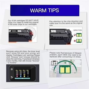 img 1 attached to GPC Image Compatible Toner Cartridge Replacement for HP 414A W2020A 414X - Fits Laserjet Pro MFP M479fdw M454dw M454dn M479fdn Printer Tray - Black Cyan Yellow Magenta, 4-Pack