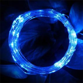 img 3 attached to 🔵 4 Pack Dewdrop LED Fairy Lights with Timer Function - Battery Operated Indoor Mini String Lights for Wedding, Home Parties, Christmas Holiday Decoration - 30 Count LEDs, 10 Feet (Blue)