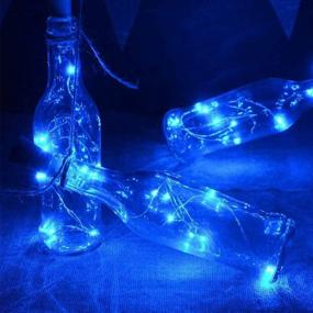 img 1 attached to 🔵 4 Pack Dewdrop LED Fairy Lights with Timer Function - Battery Operated Indoor Mini String Lights for Wedding, Home Parties, Christmas Holiday Decoration - 30 Count LEDs, 10 Feet (Blue)