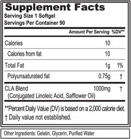 img 3 attached to 💊 CLA1000 Conjugated Linoleic Acid Soft Gel Weight Loss Supplement - Stimulant-Free Formula, 90 Servings