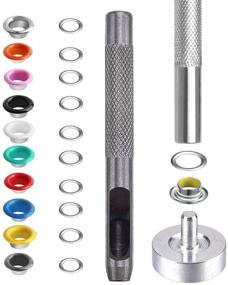 img 1 attached to Yakamoz 300 Set 6mm 1/4 Inch Multicolored Grommets Kit | Metal Eyelets Set with Installation Tool | DIY Project Craft Supplies for Clothes, Shoes, and More