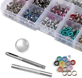 img 3 attached to Yakamoz 300 Set 6mm 1/4 Inch Multicolored Grommets Kit | Metal Eyelets Set with Installation Tool | DIY Project Craft Supplies for Clothes, Shoes, and More