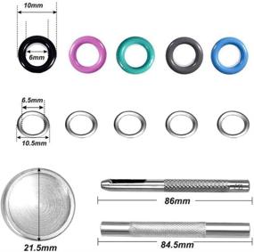 img 2 attached to Yakamoz 300 Set 6mm 1/4 Inch Multicolored Grommets Kit | Metal Eyelets Set with Installation Tool | DIY Project Craft Supplies for Clothes, Shoes, and More