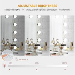 img 1 attached to 🪞 360° Rechargeable LED Mirror with Adjustable Height Hooks: Dripex 3 Way Vanity Mirror for Self Hair Cutting - Trifold Self Haircut Mirror with 3 Usage Modes