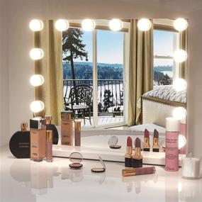 img 4 attached to 🪞 360° Rechargeable LED Mirror with Adjustable Height Hooks: Dripex 3 Way Vanity Mirror for Self Hair Cutting - Trifold Self Haircut Mirror with 3 Usage Modes