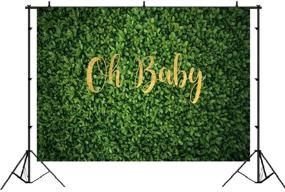 img 3 attached to Фон из зеленых листьев "Oh Baby": идеально подходит для фотосессии на вечеринке для малышей, объявления о новорожденном, раскрытия беременности, декора на день рождения! Поставляется с баннером и фотоатрибутикой для студии. Размер: 7x5 футов.