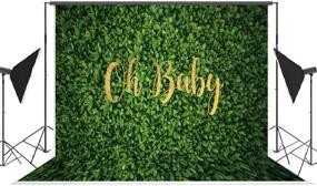 img 1 attached to Фон из зеленых листьев "Oh Baby": идеально подходит для фотосессии на вечеринке для малышей, объявления о новорожденном, раскрытия беременности, декора на день рождения! Поставляется с баннером и фотоатрибутикой для студии. Размер: 7x5 футов.